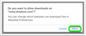 Snippet of the download prompt on an Apple/MacOS device for downloading InteleViewer