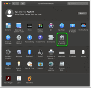 Snippet of macOS 5.3.1 System Preferences' Security & Privacy application