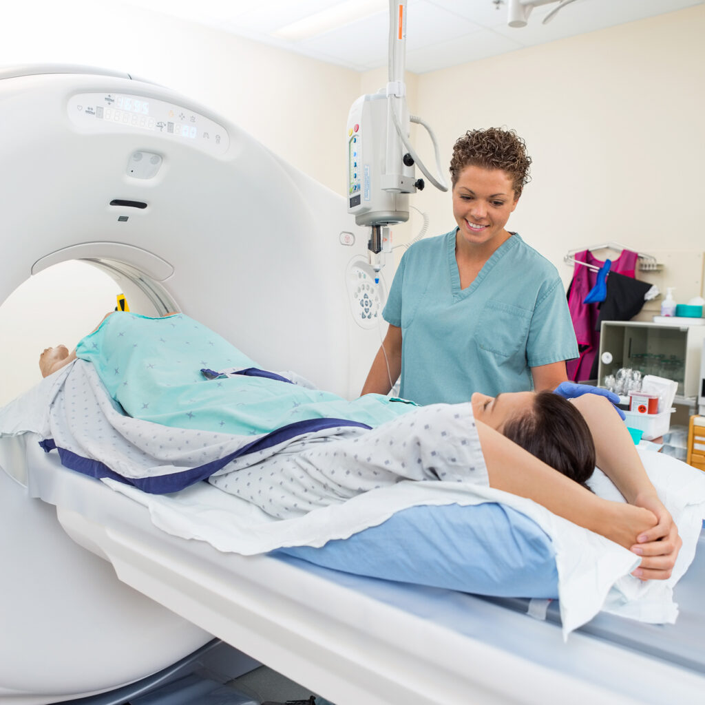 patient about to undergo CT scan