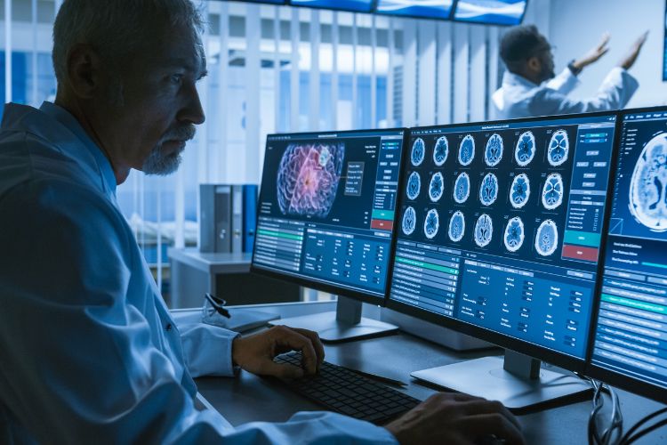 Specialist reviewing imaging 