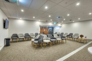 A waiting room at a clinic